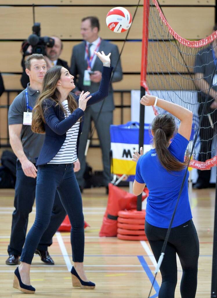 Kate middleton plays volleyball