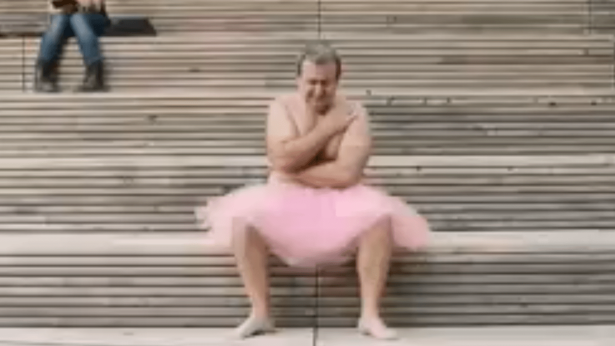 man in pink tutu