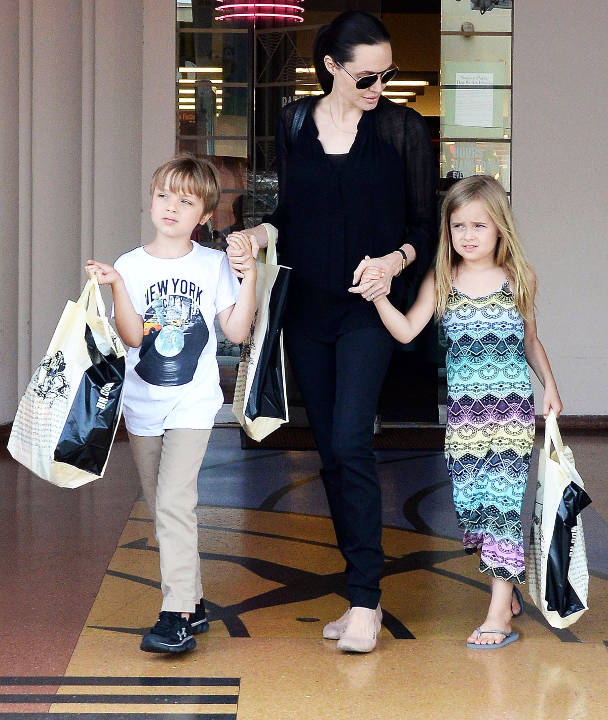 Angelina Jolie Goes Birthday Shopping With Twins Knox and Vivienne