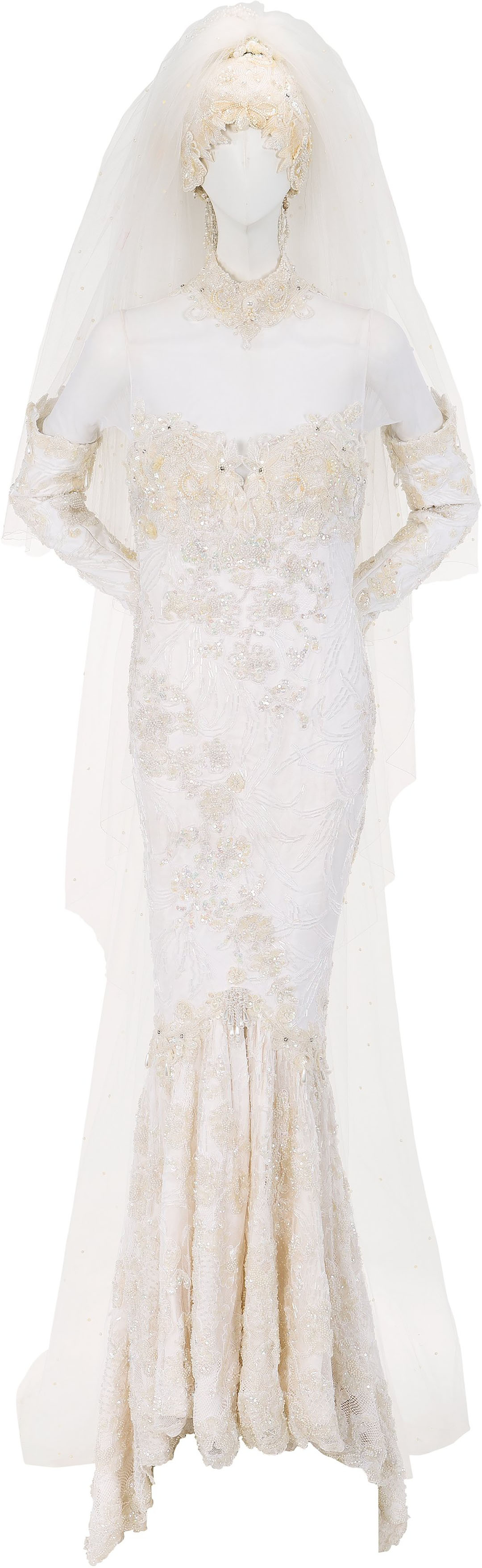 Whitney Houston s 40 000 Wedding Dress Is Going Up For Auction Closer Weekly