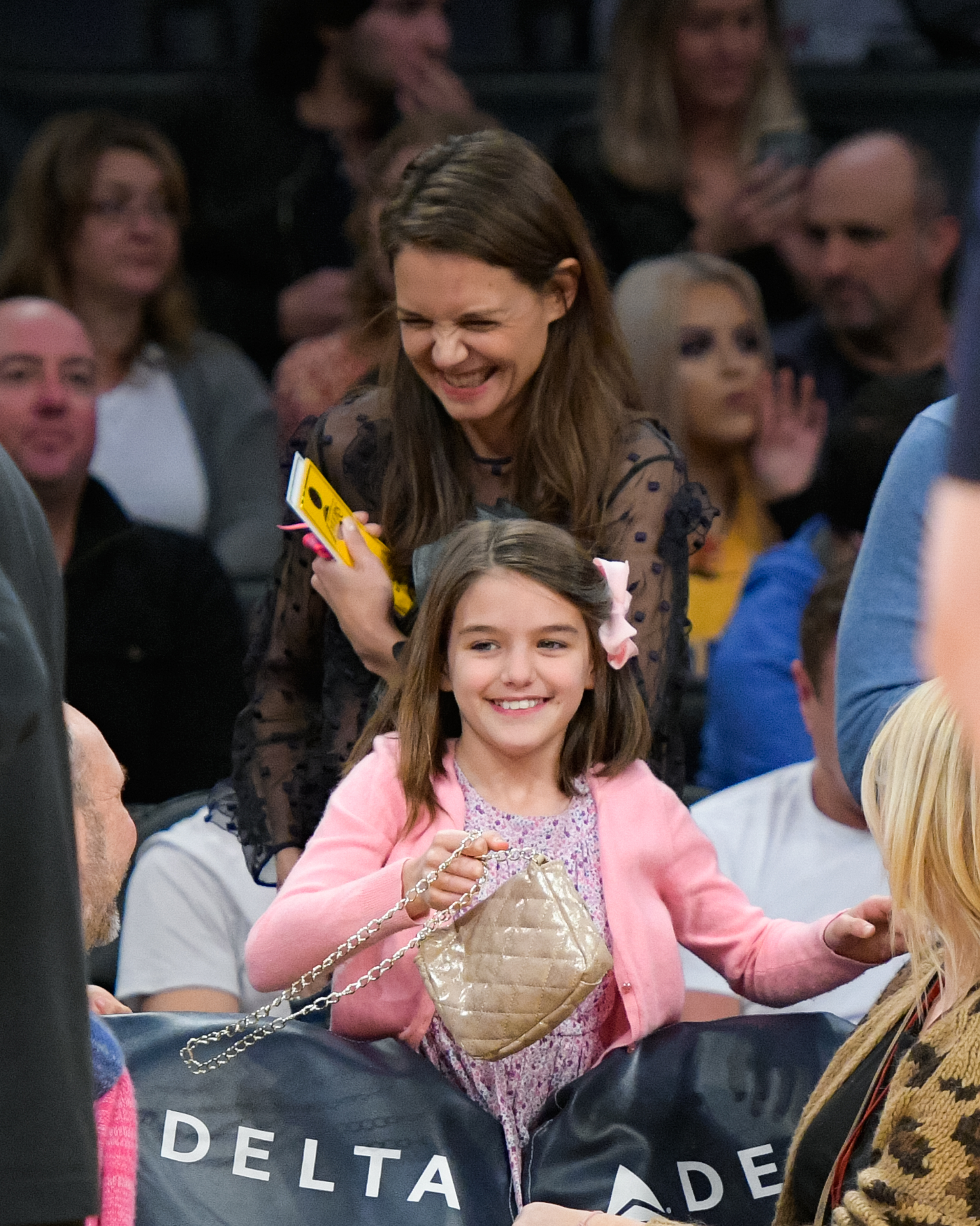 Katie Holmes And Suri Cruise Look Like Twins At Lakers Game 
