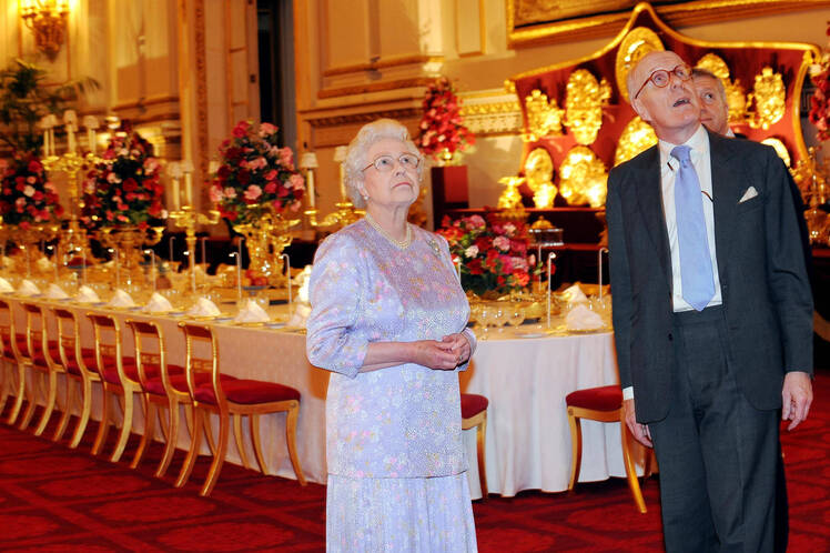 queen elizabeth in buckingham palace getty