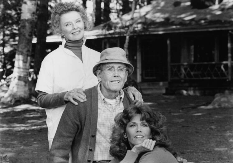 jane with henry and katharine hepburn in 'on golden pond.' (photo credit: getty images)