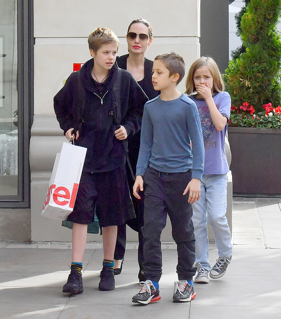 Angelina Jolie & Son Knox Go Christmas Shopping: Photos