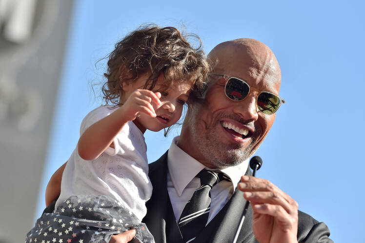 Dwayne Johnson with daughter