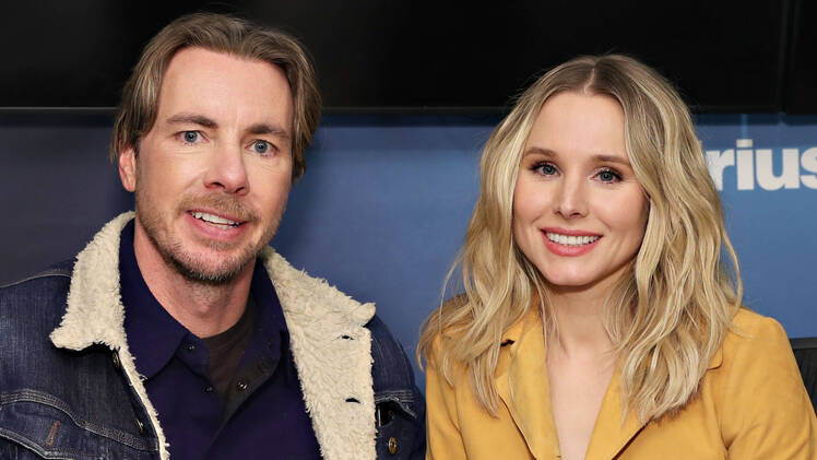 Actors Dax Shepard and Kristen Bell visit the SiriusXM Studios