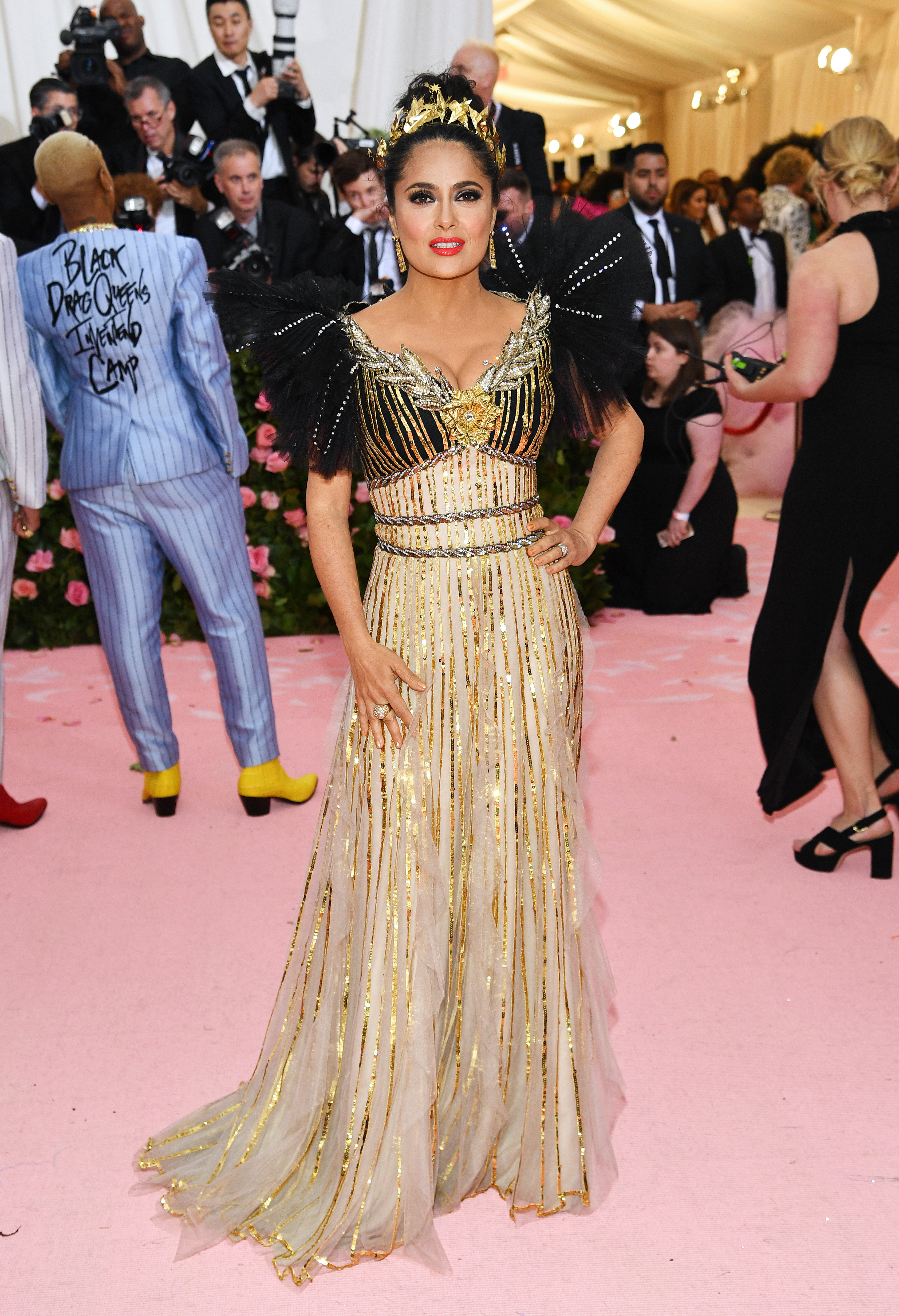 Salma Hayek makes an impact at the Met Gala 2023 in a sexy red