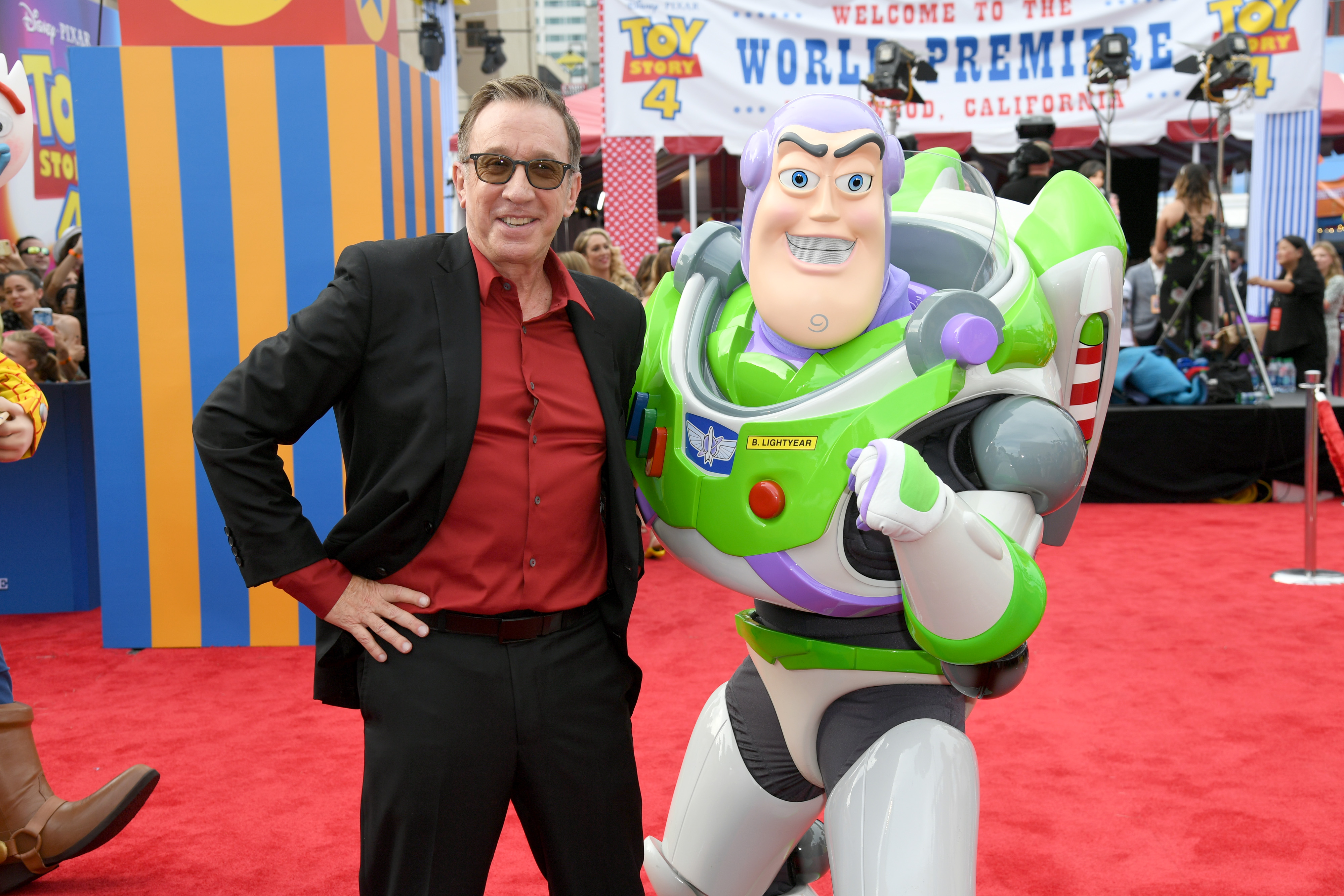 Tim Allen and Buzz Lightyear at the premiere of Toy Story 4.