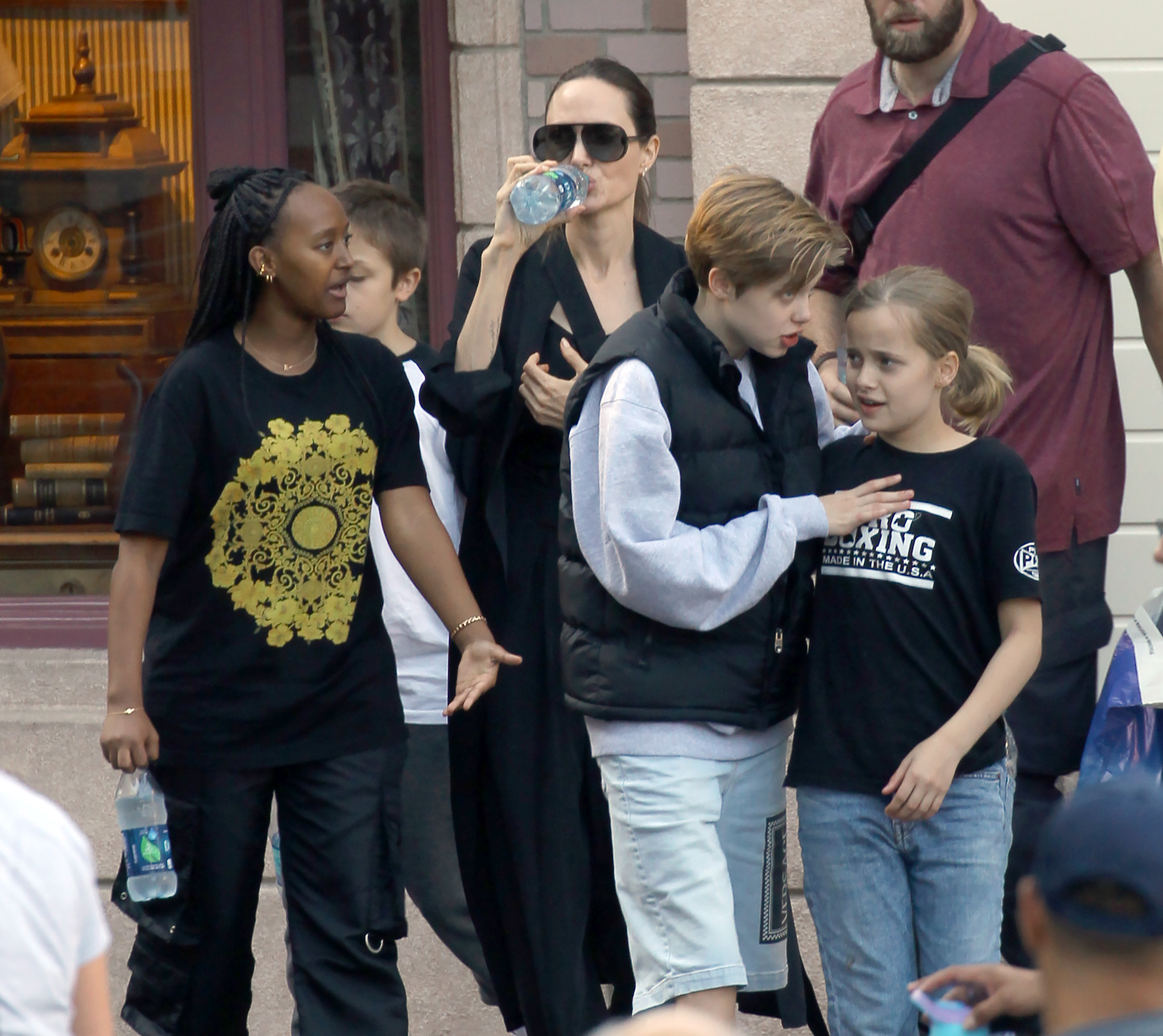 Angelina Jolie at Disneyland: Actress Hangs With Her Kids at Park