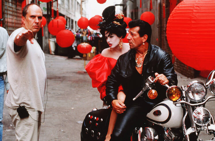 Michael Cristofer and Angelina Jolie Filming 'Gia'