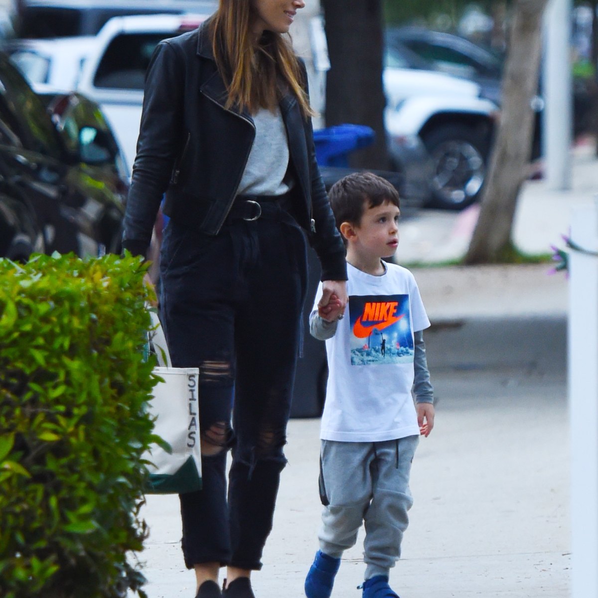 Jessica Biel walks hand in hand with adorable son Silas