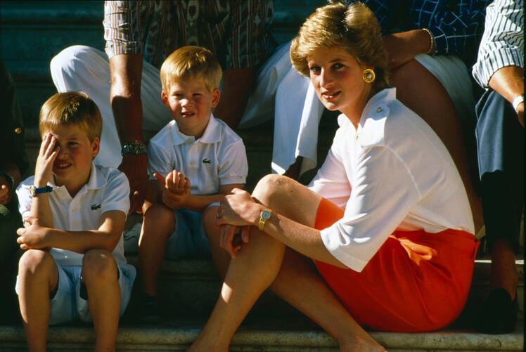 Prince Harry and William and Princess Diana