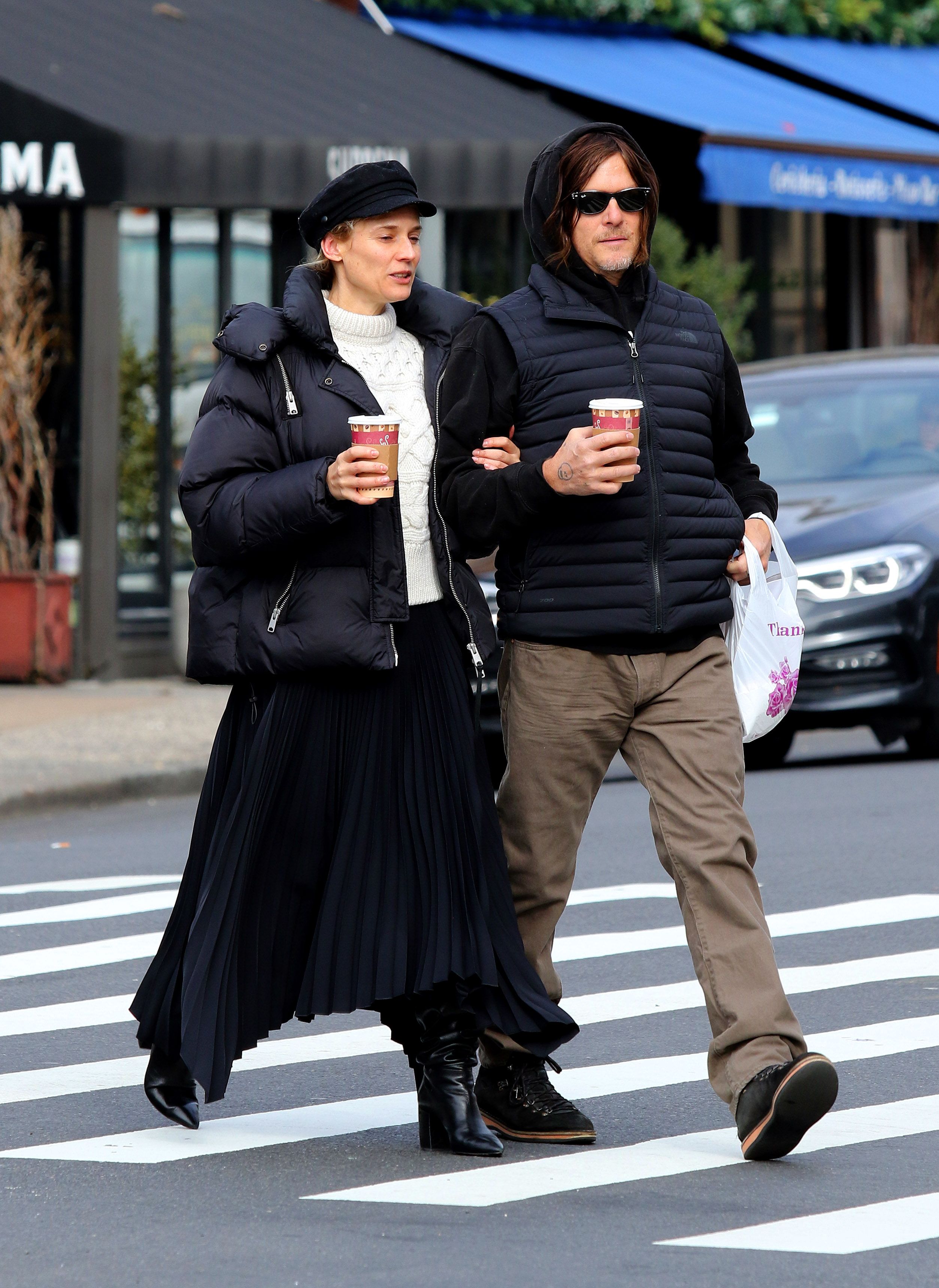 Diane Kruger, Norman Reedus Enjoy Coffee Outing in NYC: Photos