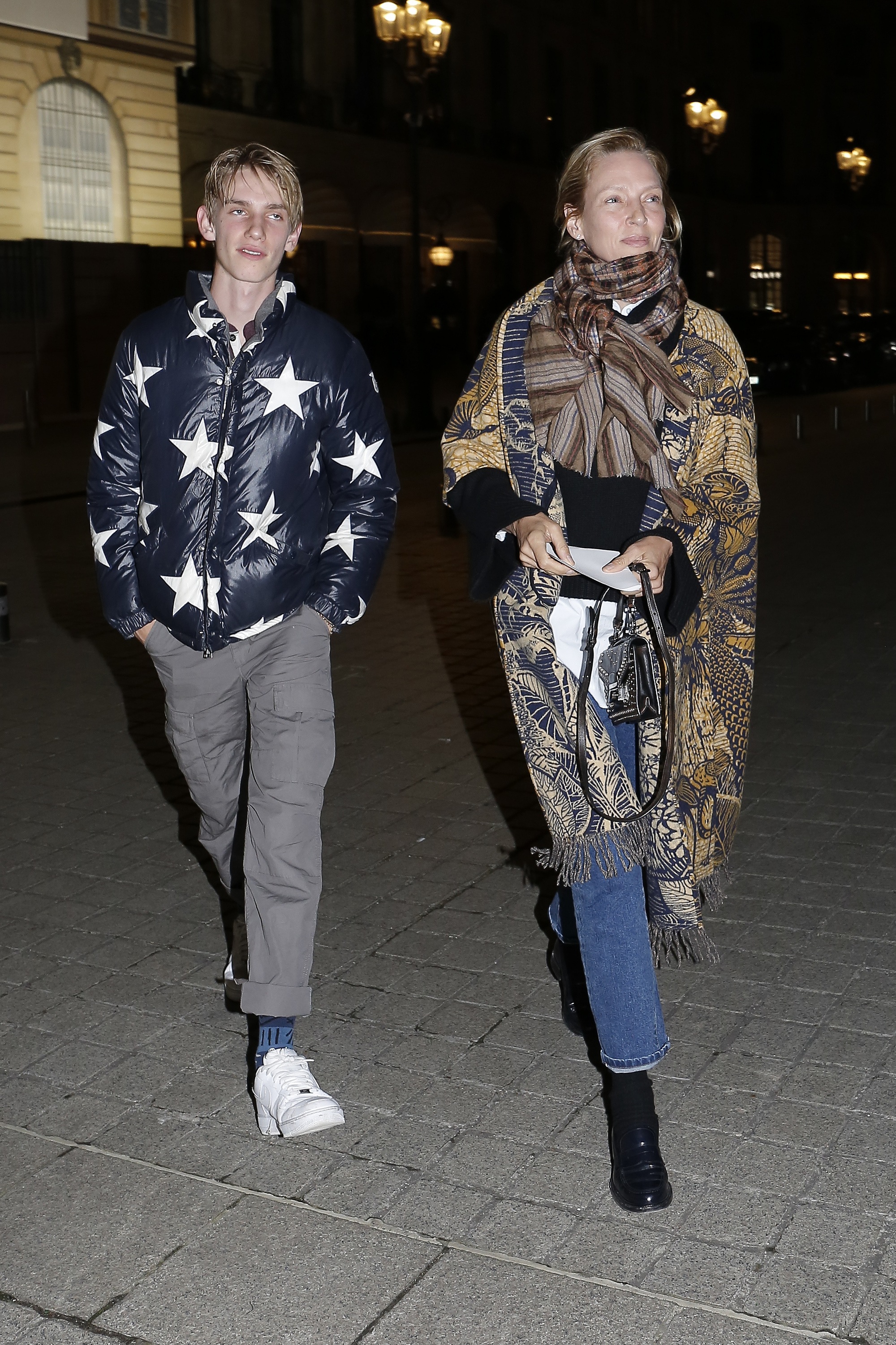 Uma Thurman Son Levon Hawke Seen During Paris Fashion Week