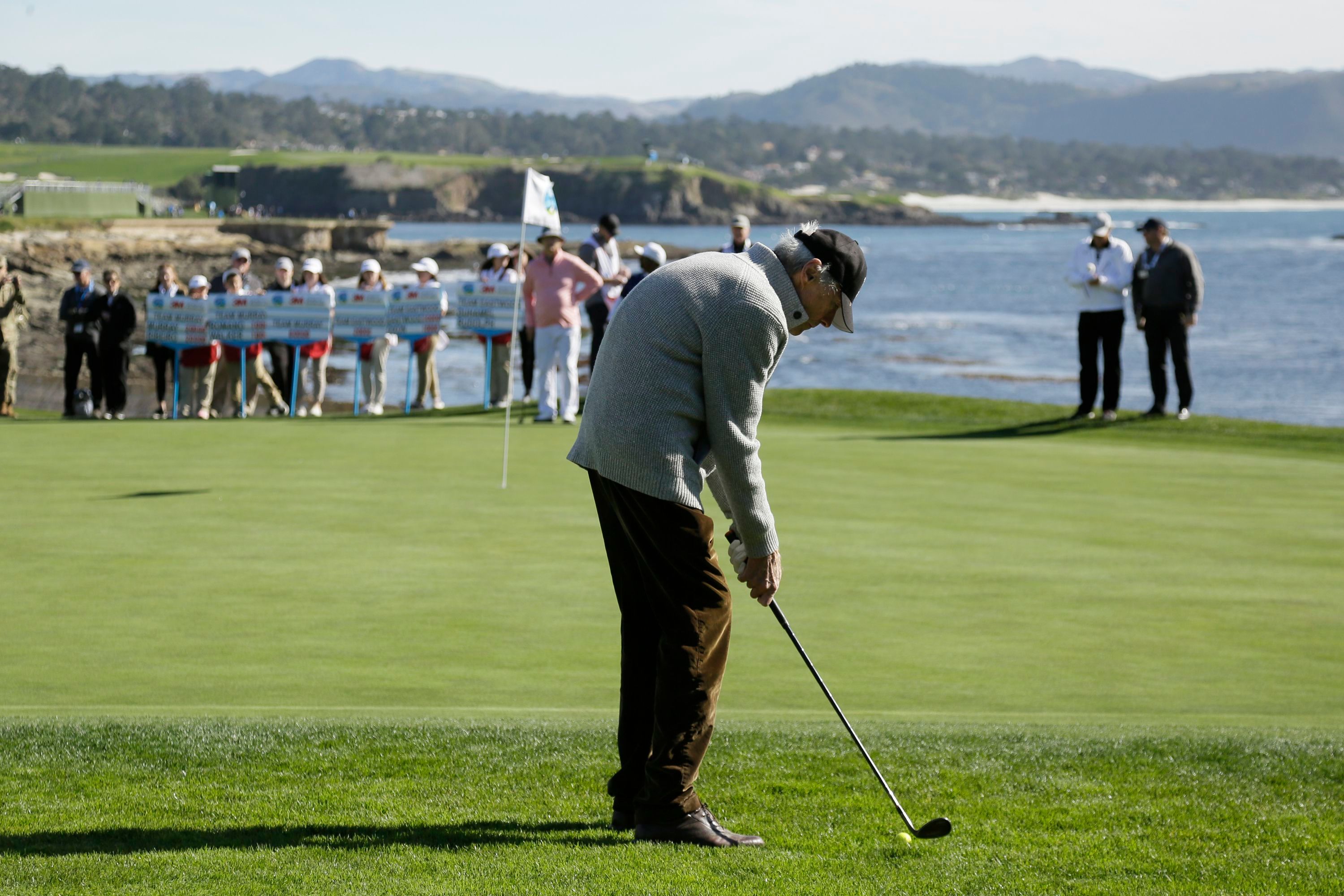 Clint Eastwood Shows Off His Swing at ProAm Golf Tournament