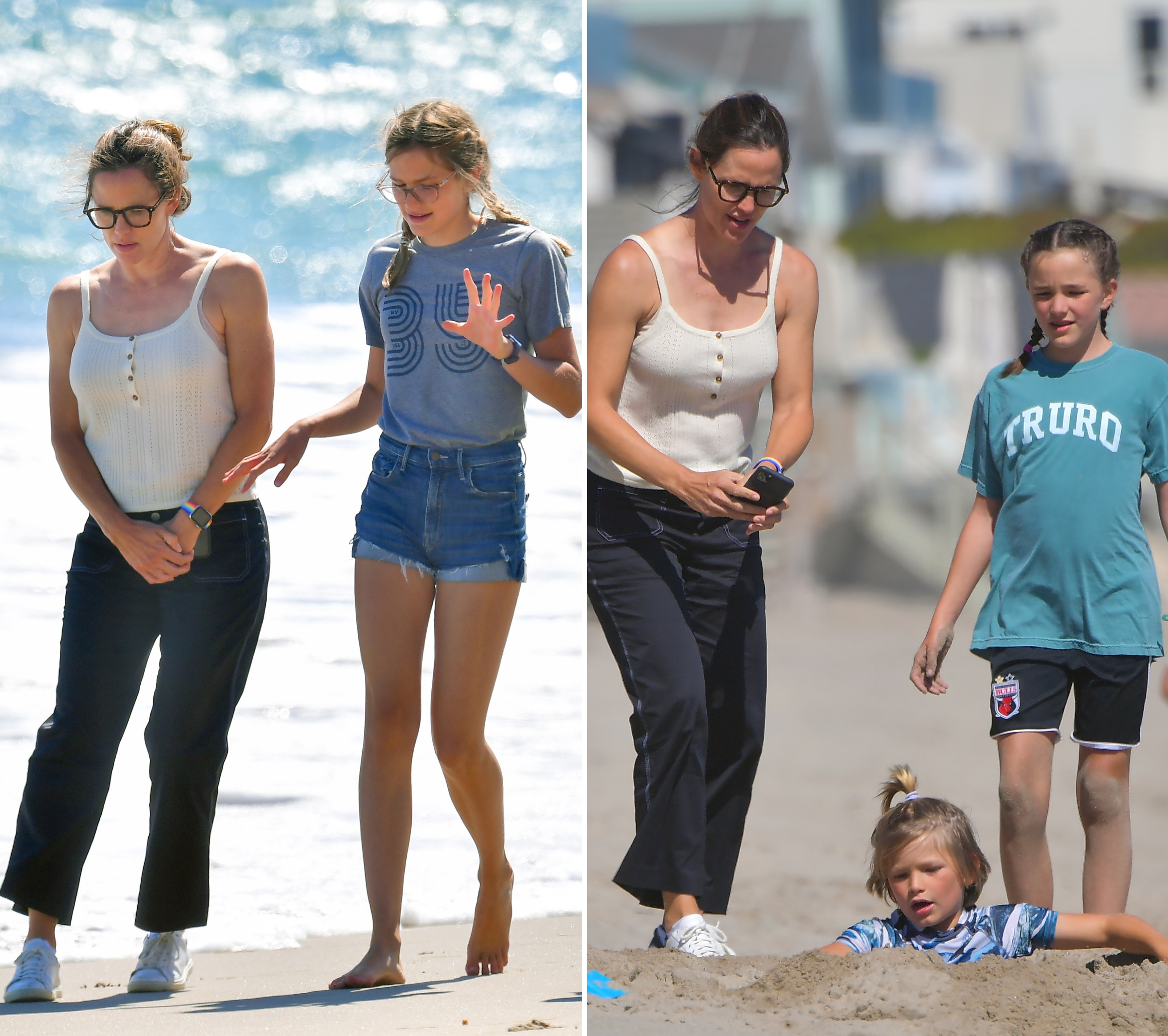 Jennifer Garner Enjoys Beach Outing With Her 3 Kids: Photos