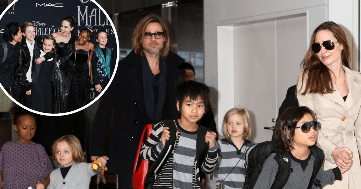 Angelina Jolie strolls around Paris with her kids