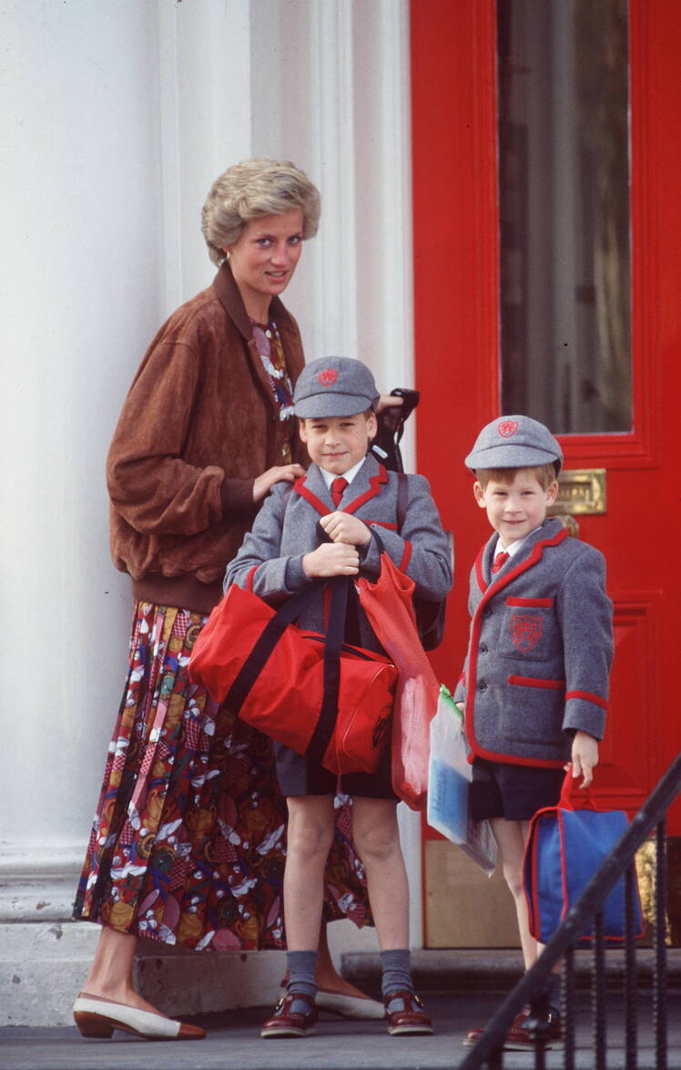 Princess Diana taking her kids to school