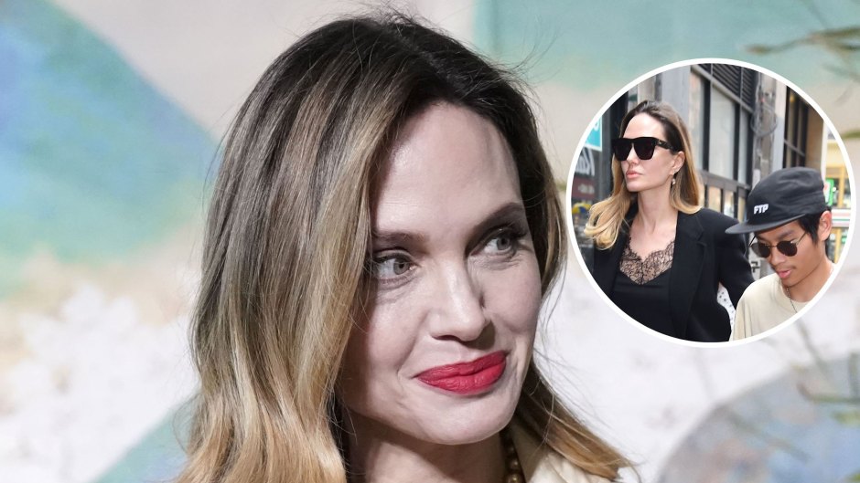 Angelina Jolie shows off new look as she visits her NY store