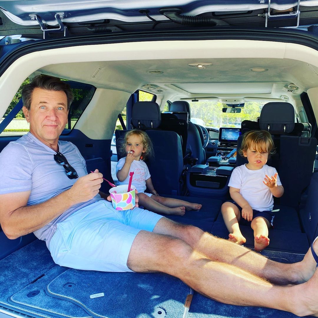 Robert Herjavec Bonds With Kids Hudson and Haven on Golf Course