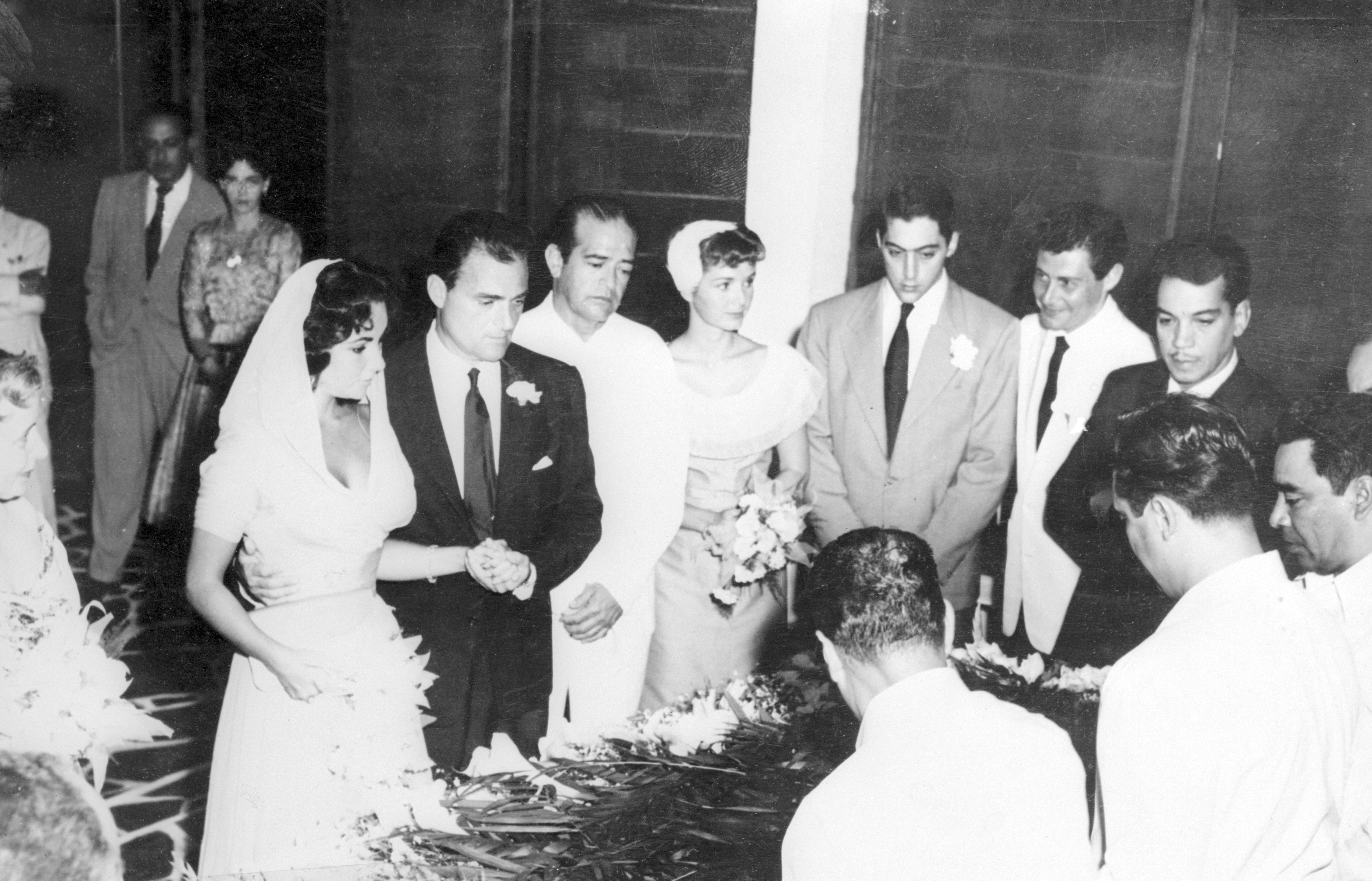 Elizabeth Taylor and film producer Mike Todd's wedding