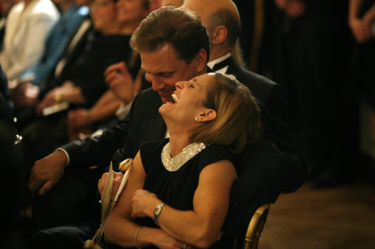 Mary Lou Retton laughs with ex-husband Shannon Kelley