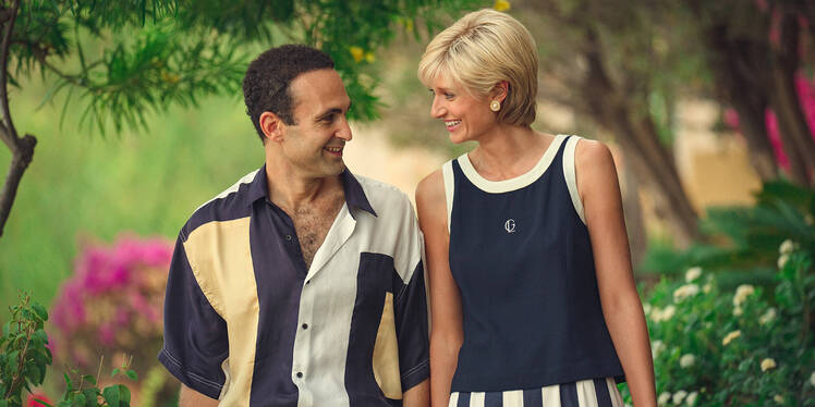 Season 6 The Crown Princess Diana and Dodi Fayed Elizabeth Debicki and Khalid Abdalla