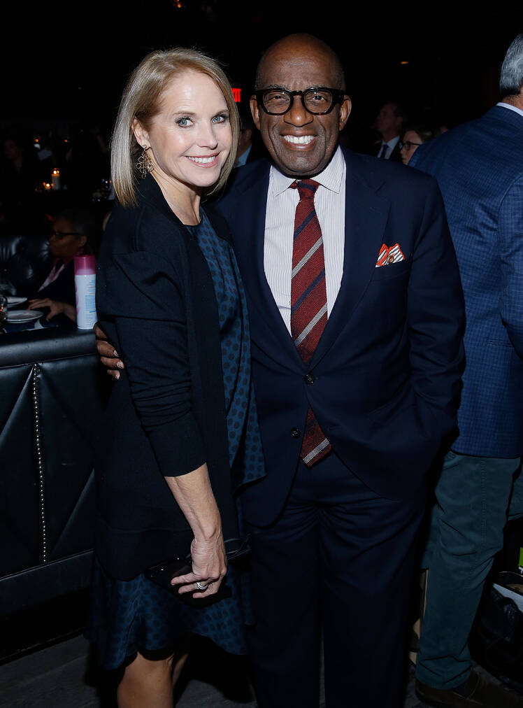 Katie Couric poses with Al Roker