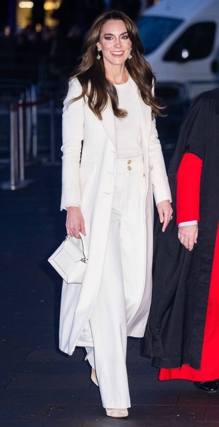 Kate Middleton wearing a white outfit