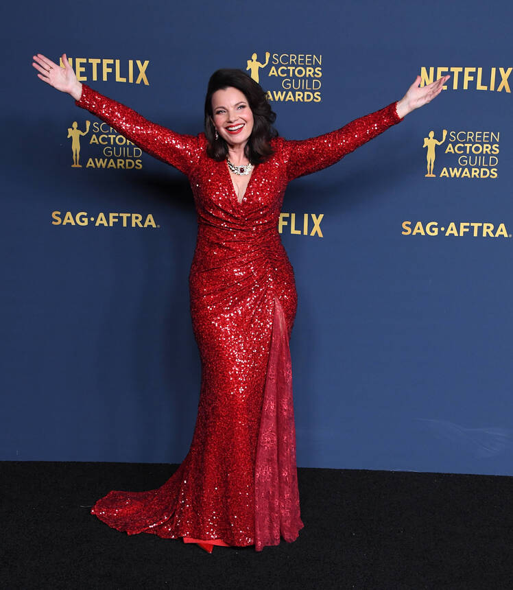 Fran Drescher Suffers Wardrobe Malfunction on Red Carpet