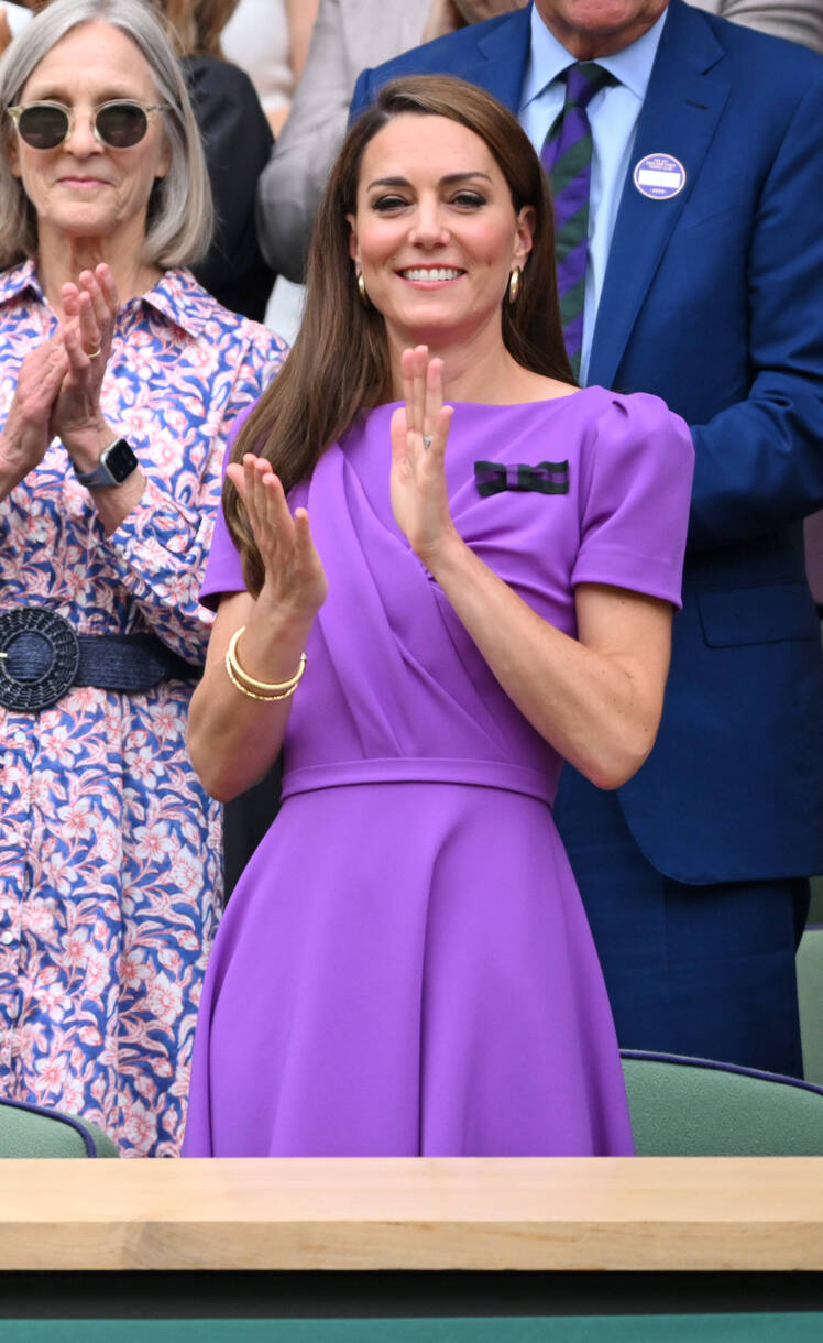 Kate Middleton Smiles as She Gets Standing Ovation at Wimbledon