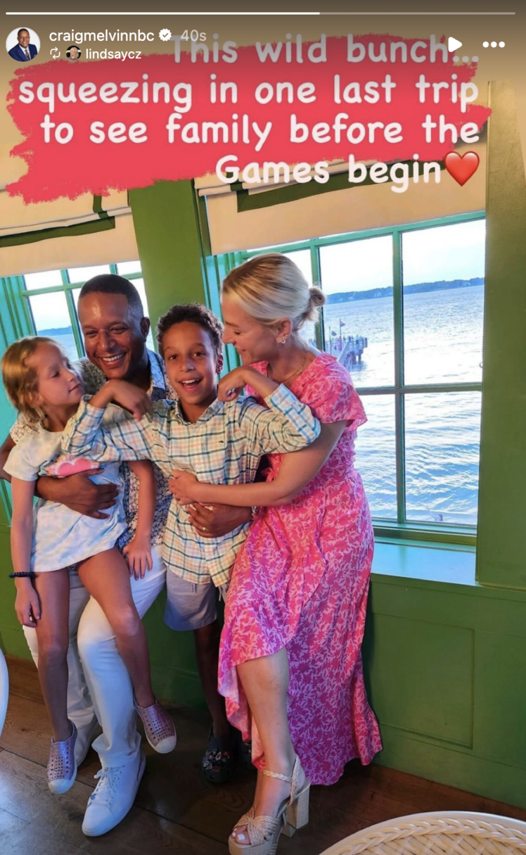 Craig Melvin, Lindsay Czarniak With Kids Before Olympics