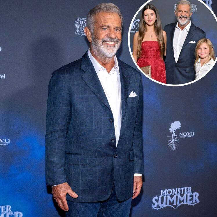 Mel Gibson Makes Rare Appearance With Kids Lucia and Lars [Photos]