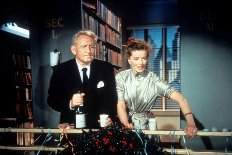 Spencer Tracy And Katharine Hepburn In 'Desk Set'