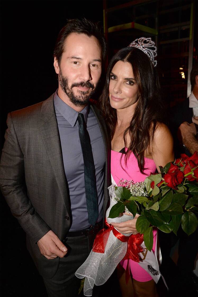 GettyImages-450255044 Inside Speed Costars Keanu Reeves and Sandra Bullock's Bond (Exclu)